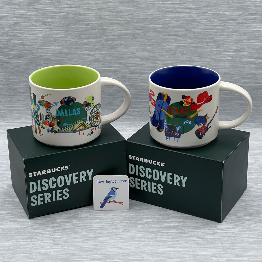 Starbucks Texas Dallas Mug Discovery Series 14oz Coffee Set of 2